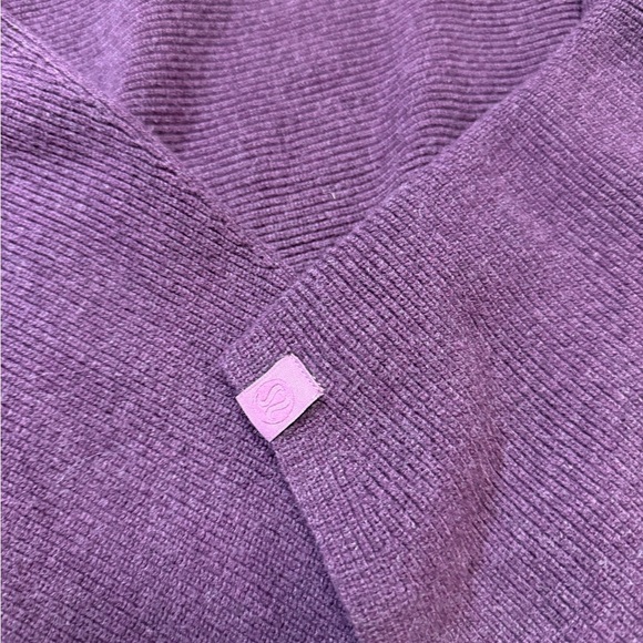 Lululemon Women Ribbed Knit Boxy Cotton-Blend Mock Neck Sweater Purple Size XS/S - Picture 3 of 4